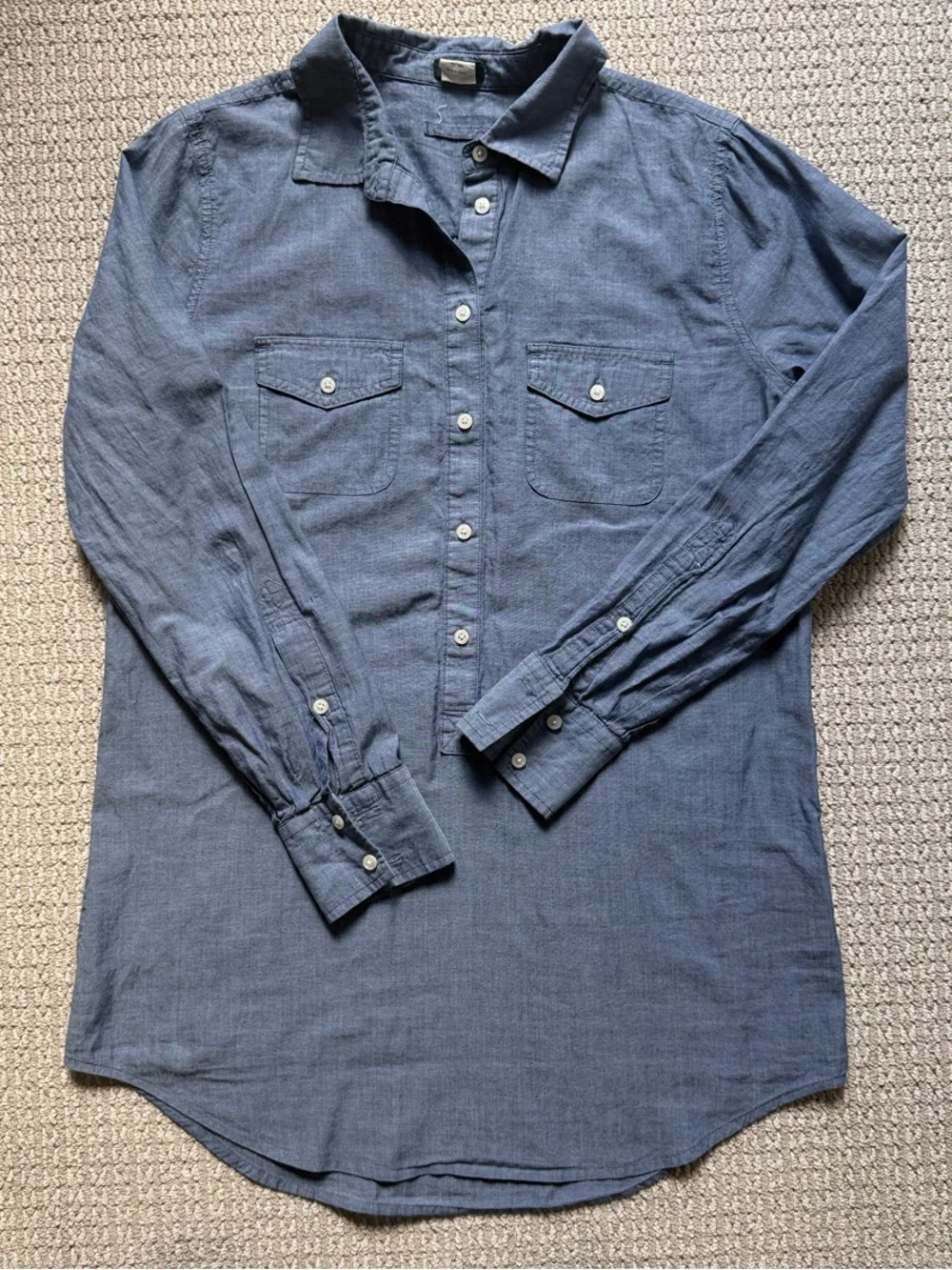 J. Crew Women's Button-Down Shirt in Chambray Blue